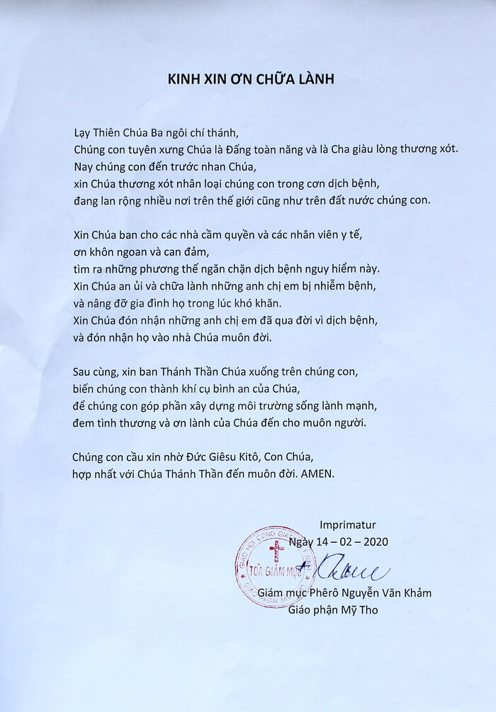 kinh xin ơn chữa lành